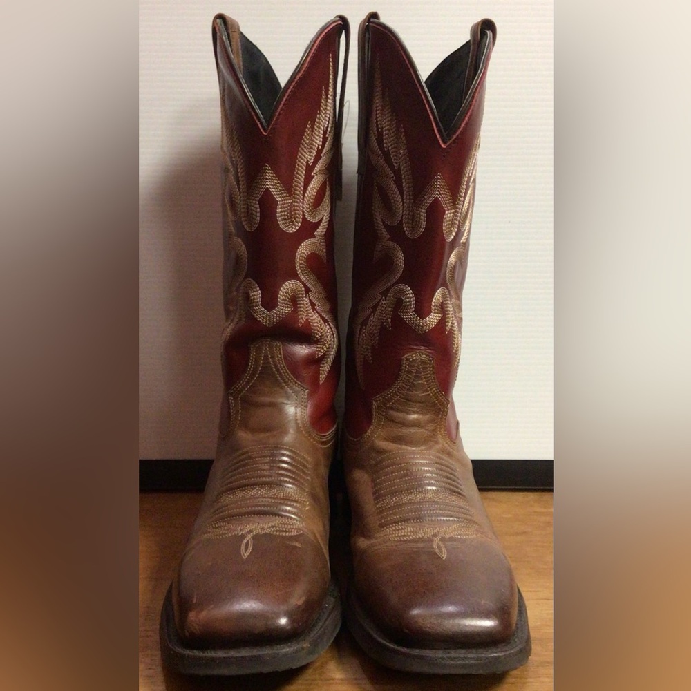 Brown and Red Western Cowboy Boots